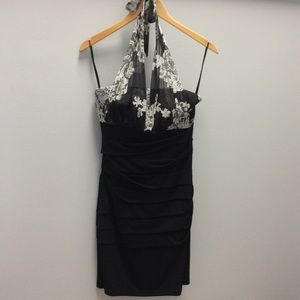 Intermission black and white halter dress size 10
